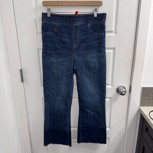 Spanx Crop Flare Raw Hem Jeans Size Large